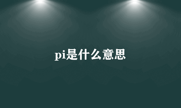 pi是什么意思