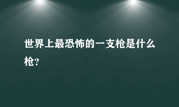 世界上最恐怖的一支枪是什么枪？