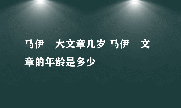 马伊琍大文章几岁 马伊琍文章的年龄是多少