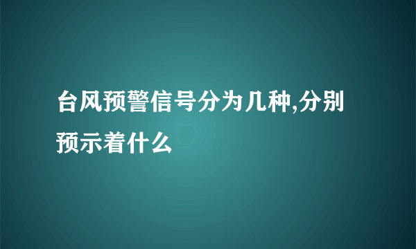 台风预警信号分为几种,分别预示着什么