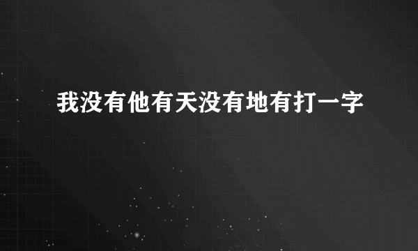 我没有他有天没有地有打一字