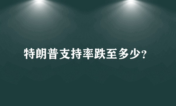 特朗普支持率跌至多少？