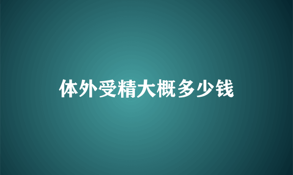 体外受精大概多少钱