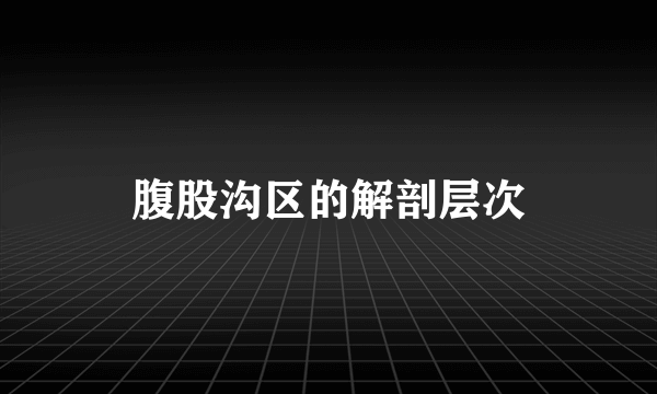 腹股沟区的解剖层次