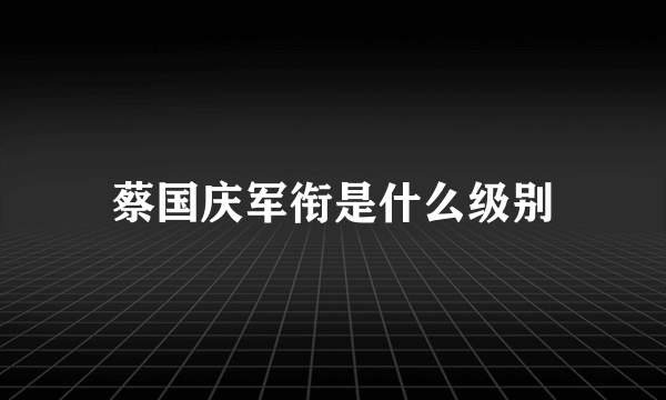 蔡国庆军衔是什么级别