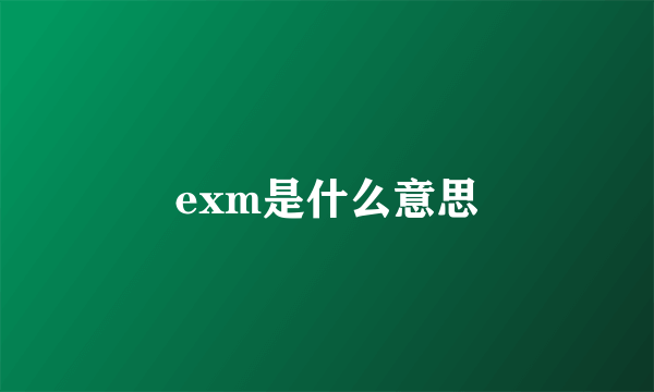 exm是什么意思