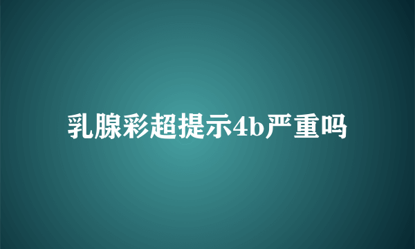 乳腺彩超提示4b严重吗