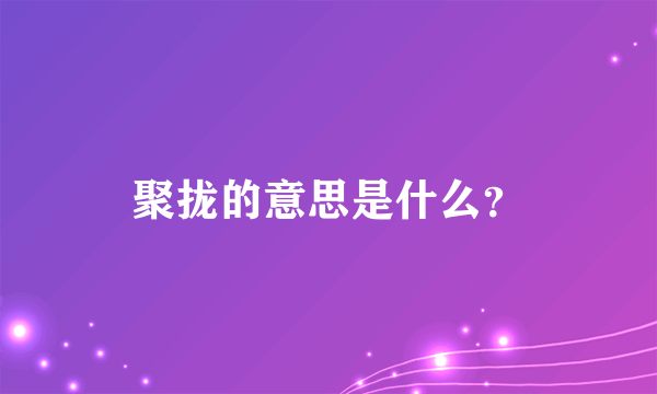 聚拢的意思是什么？