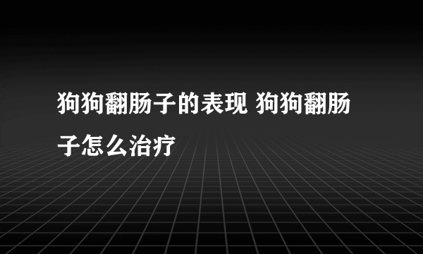 狗狗翻肠子的表现 狗狗翻肠子怎么治疗