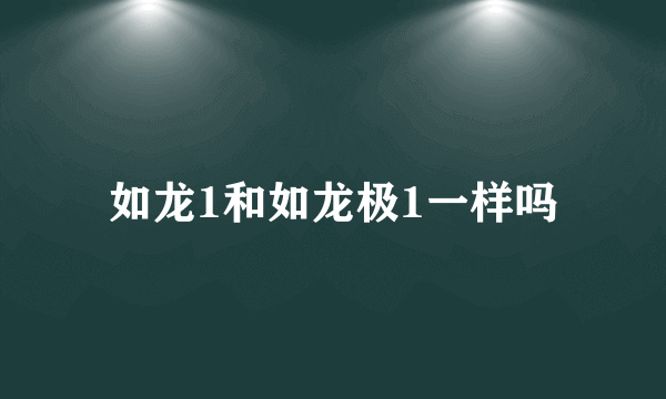 如龙1和如龙极1一样吗