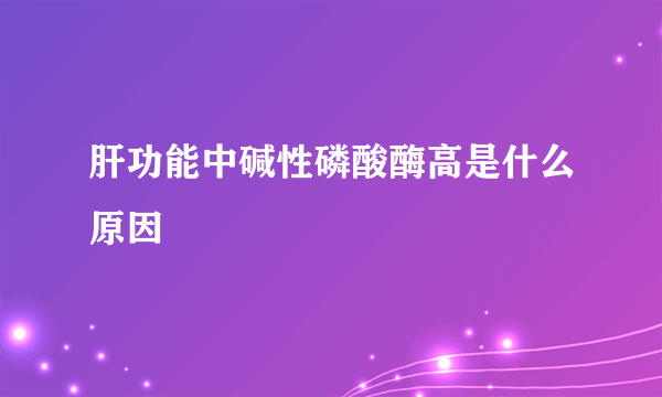 肝功能中碱性磷酸酶高是什么原因