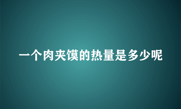 一个肉夹馍的热量是多少呢