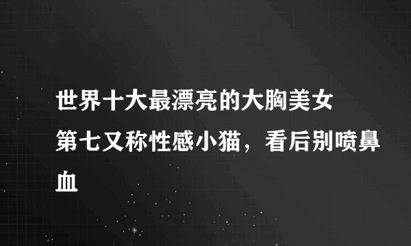 世界十大最漂亮的大胸美女 第七又称性感小猫，看后别喷鼻血