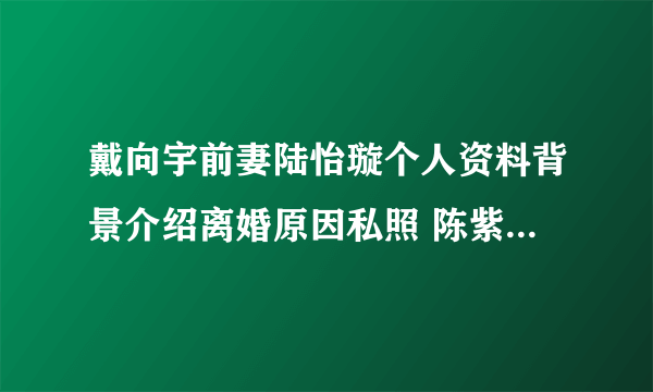 戴向宇前妻陆怡璇个人资料背景介绍离婚原因私照 陈紫函小三上位