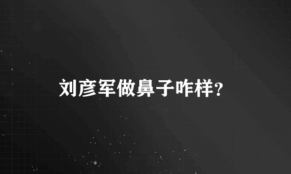 刘彦军做鼻子咋样？