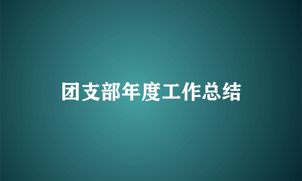 团支部年度工作总结