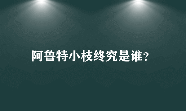 阿鲁特小枝终究是谁？