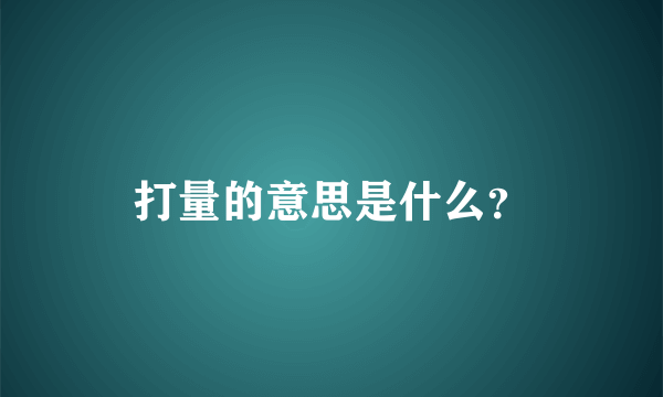 打量的意思是什么？