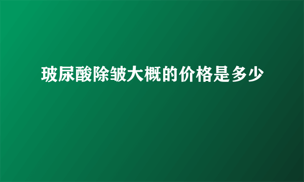 玻尿酸除皱大概的价格是多少