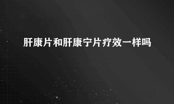 肝康片和肝康宁片疗效一样吗