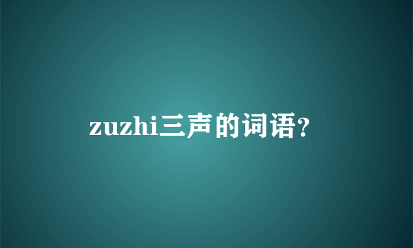 zuzhi三声的词语？