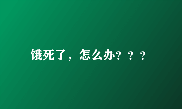 饿死了，怎么办？？？