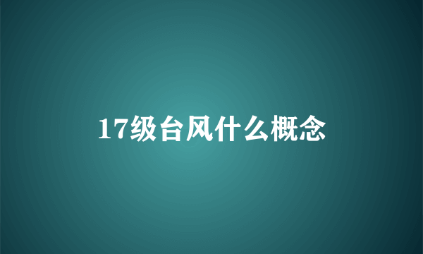 17级台风什么概念