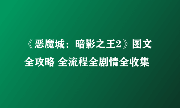 《恶魔城：暗影之王2》图文全攻略 全流程全剧情全收集