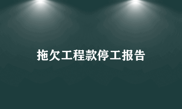 拖欠工程款停工报告