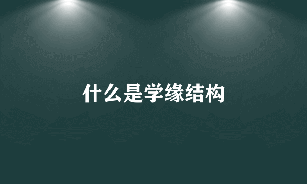 什么是学缘结构