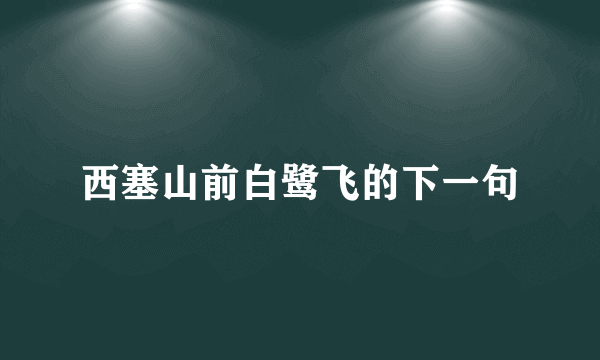 西塞山前白鹭飞的下一句