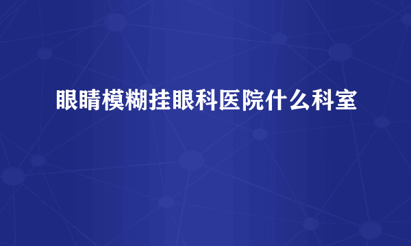 眼睛模糊挂眼科医院什么科室