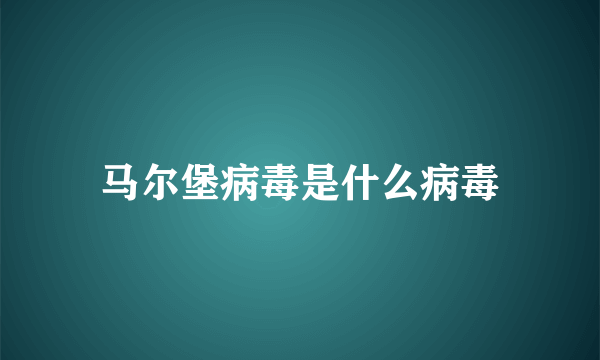 马尔堡病毒是什么病毒