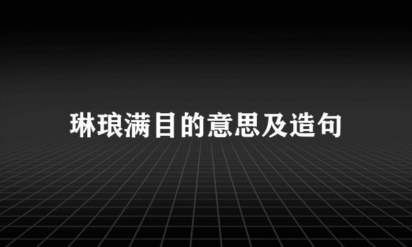 琳琅满目的意思及造句