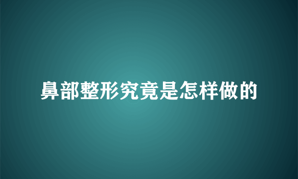 鼻部整形究竟是怎样做的