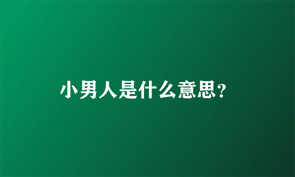 小男人是什么意思？