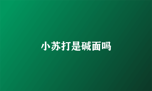 小苏打是碱面吗