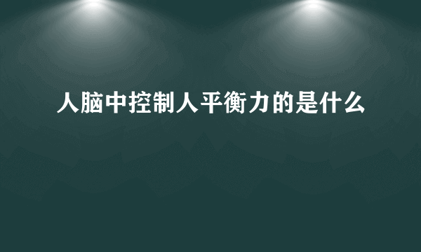 人脑中控制人平衡力的是什么