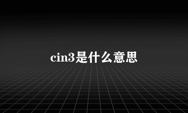 cin3是什么意思