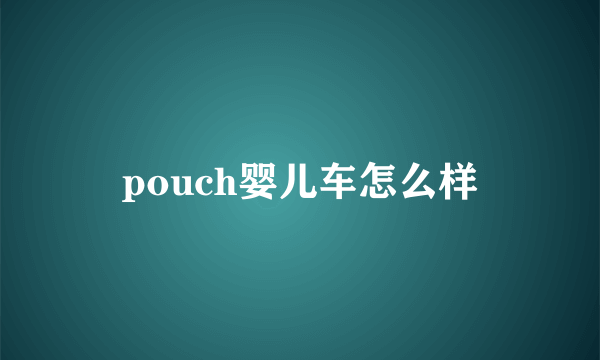 pouch婴儿车怎么样