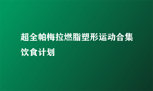 超全帕梅拉燃脂塑形运动合集饮食计划