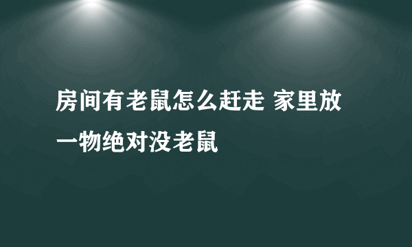 房间有老鼠怎么赶走 家里放一物绝对没老鼠