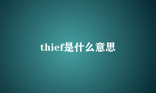 thief是什么意思