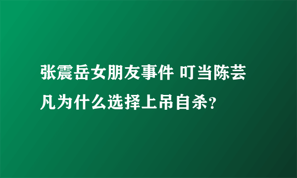 张震岳女朋友事件 叮当陈芸凡为什么选择上吊自杀？