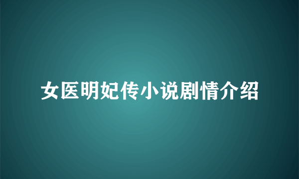 女医明妃传小说剧情介绍