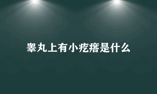 睾丸上有小疙瘩是什么