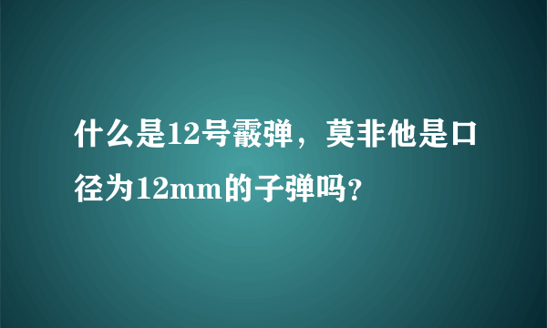 什么是12号霰弹，莫非他是口径为12mm的子弹吗？