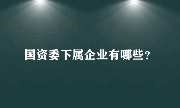 国资委下属企业有哪些？