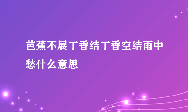 芭蕉不展丁香结丁香空结雨中愁什么意思