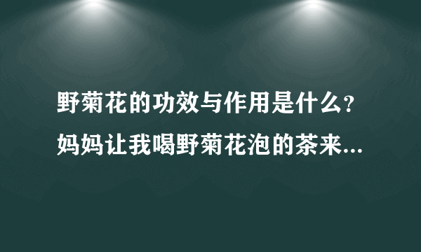 野菊花的功效与作用是什么？妈妈让我喝野菊花泡的茶来调理，我想知道这有什么功效和作用？